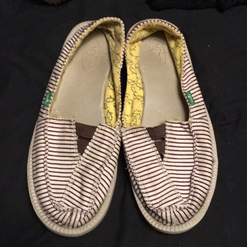 Sanuk slip on “sandals” - or shortys